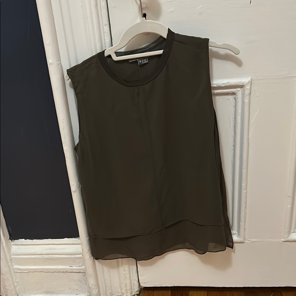 Olive Green Vince Sleeveless Top - size M